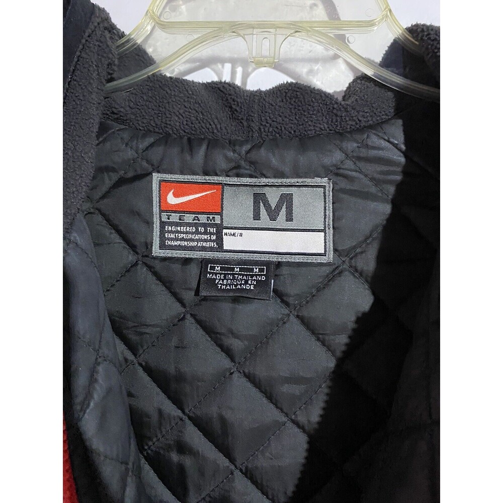Nike Ohio State Buckeyes Jacket M Red Hooded Pullover‎ Windbreaker Quilted Lined - Picture 9 of 16